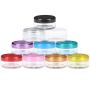 Beauticom 40 Pieces 5G/5ML Empty Clear Container Jars with MultiColor Lids for Powder Makeup, Cream, Lotion, Lip Balm/Gloss, Cosmetic Samples