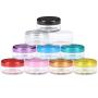 Beauticom 120 Pieces 5G/5ML Empty Clear Container Jars with MultiColor Lids for Makeup Cosmetic Samples, Small Jewelry, Beads, Nail Charms and Accessories