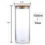 Glass Storage Jar,Kitchen Food Containers with Bamboo Lid Make It Airtight 3.15x7.87inches 34 oz -1000ml Glass Storage Jar,Kitchen Food Containers with Bamboo Lid Make It Airtight 3.15x7.87inches 34 oz -1000ml