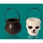 Garneck Halloween Candy Jars, Handheld Candy Buckets, Witch Cauldron Candy Holders for Halloween Party Hanging Props (8 pcs Black)