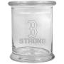 12 oz Clear Glass Herb Stash Jar and Lid with Boston Strong Logo