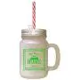 Green Where Thou Are That Is Home Frosted Glass Mason Jar With Straw
