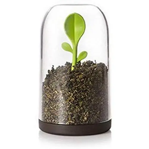 Xiaolanwelc@ 1pc Creative Tea Box Plastic Sealed tea Storage Chests with Green Bud Shape Spoon Well-sealed Airtight Kitchen Seasoning Box Xiaolanwelc@ 1pc Creative Tea Box Plastic Sealed tea Storage Chests with Green Bud Shape Spoon Well-sealed Airtight Kitchen Seasoning Box