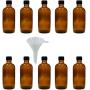 Viva Haushaltswaren, 10 x Dropper Bottles 10 ml, Apothecary Glass Bottles with Dropper Insert in Brown, incl. Funnel, Glass, Brown, 100 ml