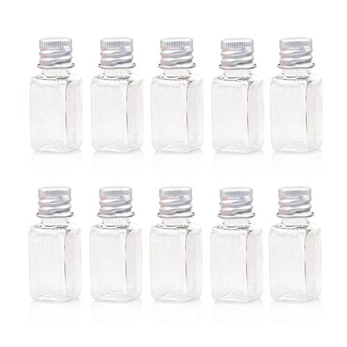 12PCS 10ml/0.3oz Clear Plastic Bottle Tube Empty Refillable Travel Makeup Sample Packing Storage Container Pot Jar Vial Dispenser with Aluminum Cap for Facial Cream Shampoo Shower Gel Lotion