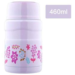 Thermos Food Jar Thermos Stainless Food Flask For Kids 460ml,Leakproof Vacuum Insulated Food Containers Lunch Box With Folding Spoon (Color : Pink)