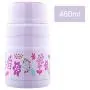 Thermos Kinder-Lebensmittelbehälter Edelstahl Thermos-Flasche 460ml, Dichtverschluss-Vakuumisolierte Schale mit Klapplöffel (Farbe: Rosa)
