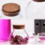 WANGLXST Food Storage Container, Sealed Cans Dried Fruit Sealed Jar Wooden Lid Storage Tank, Good Sealing, Glass Bottle, Transparent