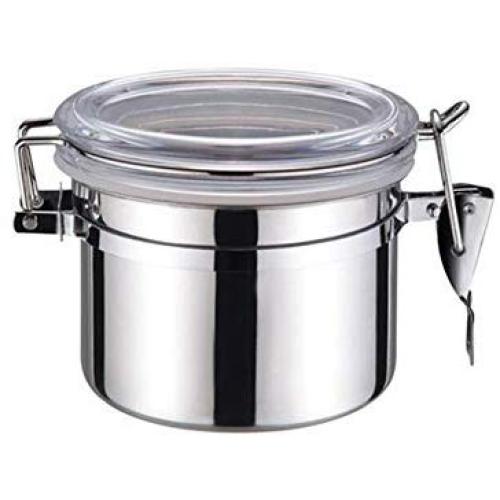 Eforlike 1 Pcs Stainless Steel Airtight Canister Set, Food Storage Container for Kitchen Counter, Sugar, Coffee, Canister with Clear Acrylic Lid Locking Clamp