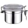 Eforlike 1 Pcs Stainless Steel Airtight Canister Set, Food Storage Container for Kitchen Counter, Sugar, Coffee, Canister with Clear Acrylic Lid Locking Clamp