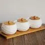 Kitchen seasoning box/Ceramic Seasoning Storage Container and Wooden Pallet Seasoning jar with Spoon
