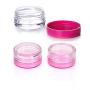 GBSTORE 10 Pcs 5 Gram Sample Empty Container,Plastic Clear Cosmetic Pot Jars with Screw Cap Lid for Eye Shadow,Nails Powder,Paint,Creams,Jewelry,etc,Mix-Color