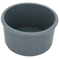 MJL Wide Mouth Half Pint Silicone Sleeve for Kerr Mason Jars (Charcoal Gray, 2 Pack)