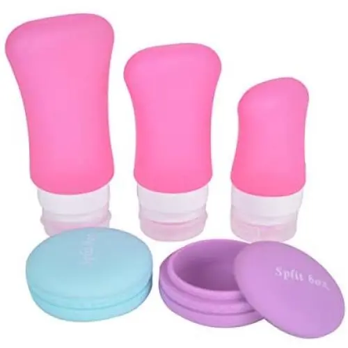 Bouteilles de Voyage en Silicón Sankuwen, Récipients Portables Rechargeables, Set de 5 Conteneurs Vides pour Cosmétiques et Toiletteries avec Pots à Crème Bouteilles de Voyage en Silicón Sankuwen, Récipients Portables Rechargeables, Set de 5 Conteneurs Vides pour Cosmétiques et Toiletteries avec Pots à Crème