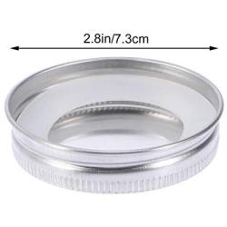 BESTONZON 10pcs Stainless Steel Mason Jar Lids Storage Cap with O-Shape Silicone Seals Reusable and Leak Proof 70mm