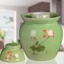 Food Jars & Crocks Kimchi jar,double cover ceramic jar,pickled sauerkraut kimchi pickled egg jar,home pickled pepper jar,salted duck egg jar (Color : Green, Size : 20.520.526.6cm)