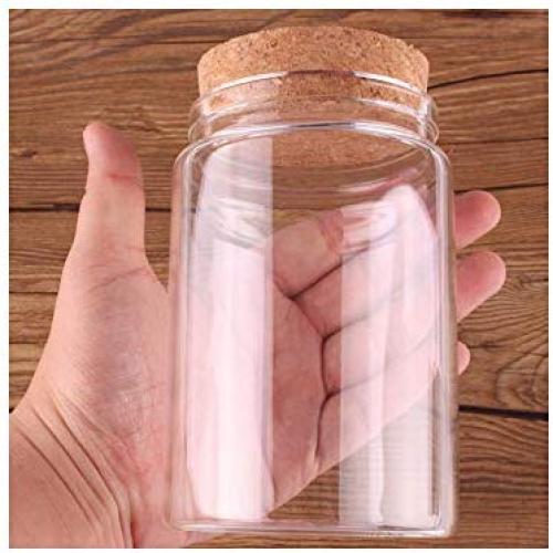 6pcs 7812062mm 400ml Transparent Glass Bottles With Cork Stopper Empty Spice Food Nuts Storage Bottles Jars Gift Crafts Vials