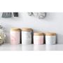 Marble pink Food Storage Canister, Ceramic Food Storage Jar with Airtight Seal Bamboo Lid - - Modern Design marble Ceramic Food Storage Canister for Serving Tea, Coffee, Spice and More 13.5OZ(400ML)