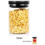 High Borosilicate Heat Resistant Glass Mason Jars Canning Glass Jars Glass Smoothies Jars with Lids for Drinking and Storage Reusable Container for Juice Milk Bulk Food Coffee (Size : 750ml)