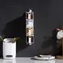Naughtyhood Seasoning Storage Boxes Spice Jar Kitchen Wall Hanging Rotating Condiment Box for Kitchen. (4Grid Gray)