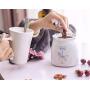 Mini Spice Jars European household creative seasoning jar with cover ceramic cute storage sealed cans