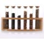 ALXDR Glass Food Storage Jars with Airtight Seal Wood Lid and Sturdy Base, Test Tube Rack for Storage Or Display Coffee Beans, Grains,Tea, Sweets, Flower