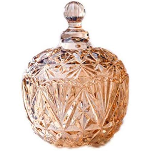 Hflove Embossed Crystal Ccandy Box With Lid Jewelry Box/Candy Jar/Biscuit Jar/Wedding Candy Sself-service/Jar Kitchen Storage Jar/Gift Jar (Part A)