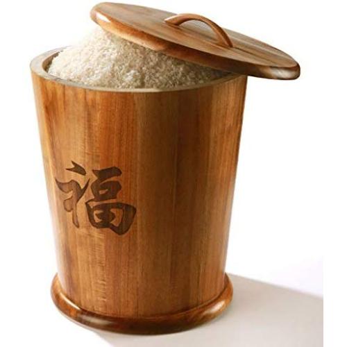 Lebensmitteltiegel & Crocks Lagerbehälter Holz Küchen Reis- und Mehl-Lagerbox, hitzebeständig, Insektenschutz, 10kg/15kg, hübsch und langlebig (Farbe: Gelb, Größe: 28,5 x 39,5 cm)