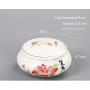 Mini Box Multi Function Ceramic Storage Jar Chinese Tea Canister Powder Cream Box Beauty Jewelry Box Small Things Storage Jars,Hetangyu 8.8X3.2Cm