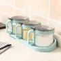 Spice Jar, Maserfaliw Kitchen 1/2/3 Spice Jar Condiment Storage Seasoning Bottle Container Box Holder - Green Double Jar, Recyclable, Suitable For Holiday Gifts In The Outing and Indoors.