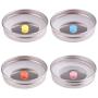4Pcs Polished Rust Resistant Stainless Steel Mason Jars Lids Caps Lids Top Silicone Straw Hole with Plug Canning Drinking Jars