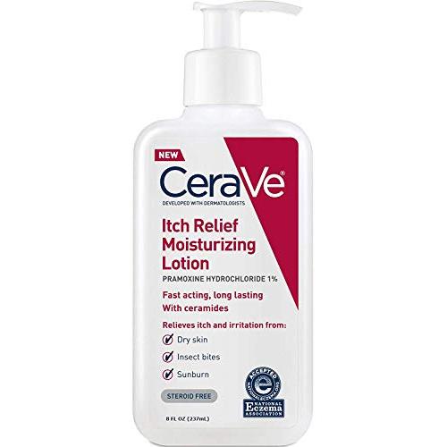 CeraVe Moisturizing Lotion for Itch Relief | 8 Ounce | Dry Skin Itch Relief Lotion with Pramoxine Hydrochloride | Fragrance Free (Pack of 2)