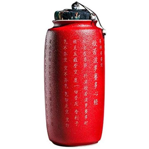 Keramik-Behälter für Home Decor, Kimchi, Tee, Kuchen, Aufbewahrung – Rot, 9.5 x 9.5 x 21cm