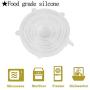 Silicone Stretch Lids, Vipe 6-Pack of Various Sizes Reuseable Food Storage Covers for Bowl, Can, Jar, Glassware, Food Saver Covers Safe in Dishwasher, Microwave and Freezer (White)