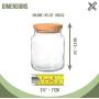 Clear Glass Jar with Wooden Airtight Lid | Small (9 3/4 oz - 290cc) | Kitchen, Pantry Organization, Food Storage Container | Cookie, Spice Organizer |