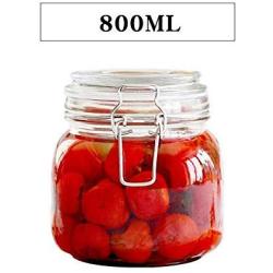 Yl Ly Square Glass Sealed Jar Lemon Passion Fruit Honey Bottle Transparent Food Storage Milk Powder Candy Jar Household Side 800Ml