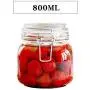 Bouteille en verre transparente carrée scellée Yl Ly pour stockage d'aliments, de lait en poudre, de bonbons, 800ml.