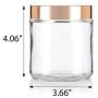 Large Clear Thick Glass Straight Sided Jar with Gold Metal Overshell Lid - 16 oz / 480 ml (2 Pack) + Spatulas