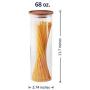 Essos Glass Jars with Wood Lids Set of (2) 68oz Canisters - Airtight and Stackable Storage Containers for the Kitchen or Pantry holds Food Cookies Coffee Spaghetti Pasta