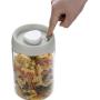 RhinoGlass Press vacuum-seal kitchen storage jar set, integrated vacuum pump lid, 2-jar set, airtight, heavy-duty borosilicate containers, BPA-free, ideal for coffee beans, food, snacks, fresh herbs