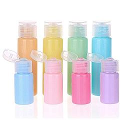 12PCS PET Plastic Flip Bottle Portable Travel Bottle Refillable Sample Container Jar Pot Vial Cosmetic Packing For Essential Oil Perfume Shampoo Shower Gel Emulsion Color Random