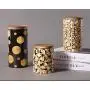 Bouteille en céramique artisanale pour stockage de sceaux, aliments, thé, café avec couvercle en bois (98x128mm) Bouteille en céramique artisanale pour stockage de sceaux, aliments, thé, café avec couvercle en bois (98x128mm)