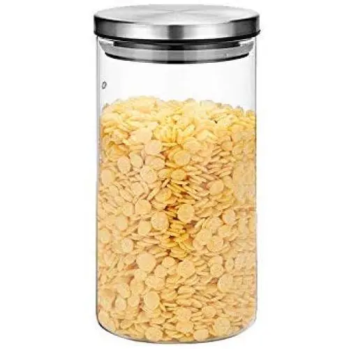 Contenant de Rangement WANGLXST, Pot à Conserver avec Couvercles en Acier Inoxydable Durable pour Garder les Aliments au Sec et Frais, Bonbons, Snacks, Céréales, Farine