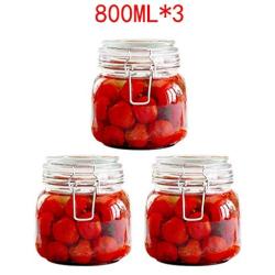 Sealed jar | Mini Clip Top Glass Jars | Storage jar | Assorted Collection of Airtight Vintage Dry Food Containers | 800ML（0.8L） (Size : 800ml3)