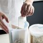 UPKOCH 2pcs Kitchen Food Containers Clear Airtight Dry Food Storage Organizer with Lids for Fridge Cabinet Baking Supplies Flour Size S
