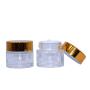 10 Gram Clear Glass Cosmetic Jar Pots Portable Travel Eyeshadow Face Cream Lotion Cosmetic Container Empty Glass Cosmetic Sample Jar Makeup Tool,Gold Aluminum Lid& inner Liners-pack of 19