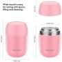 Food Jar Insulated Lunch Containers Nomeca 16 Oz Stainless Steel Thermoses Food Flask Lunch Vacuum Bottle with Folding Spoon (Pink)