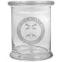 12 oz Clear Glass storage Herb Stash Jar and Lid with Mr Yuk Logo