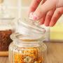 TOPBATHY Glass Kitchen Storage Jars for Cookie Clear Food Storage Containers with Airtight Lids size 300ml
