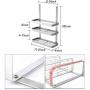Ctystallove 3-Tier Metal Mesh Spice Rack Wall Mount Jars Bottle Storage Shelf Holder Seasoning Organizer for Kitchen